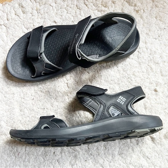 COLUMBIA Mens RIPTIDE II Black and Gray SANDALS Size 11 - Picture 1 of 11